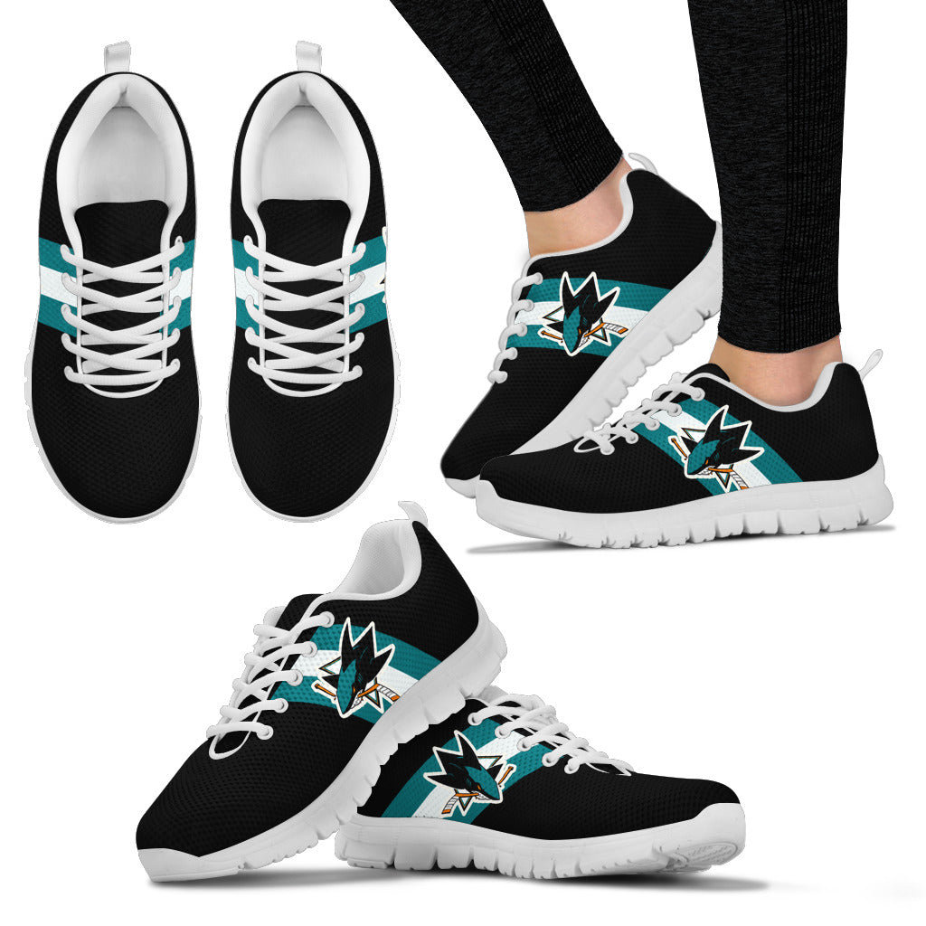 Three Colors Vertical San Jose Sharks Sneakers – Best Funny Store