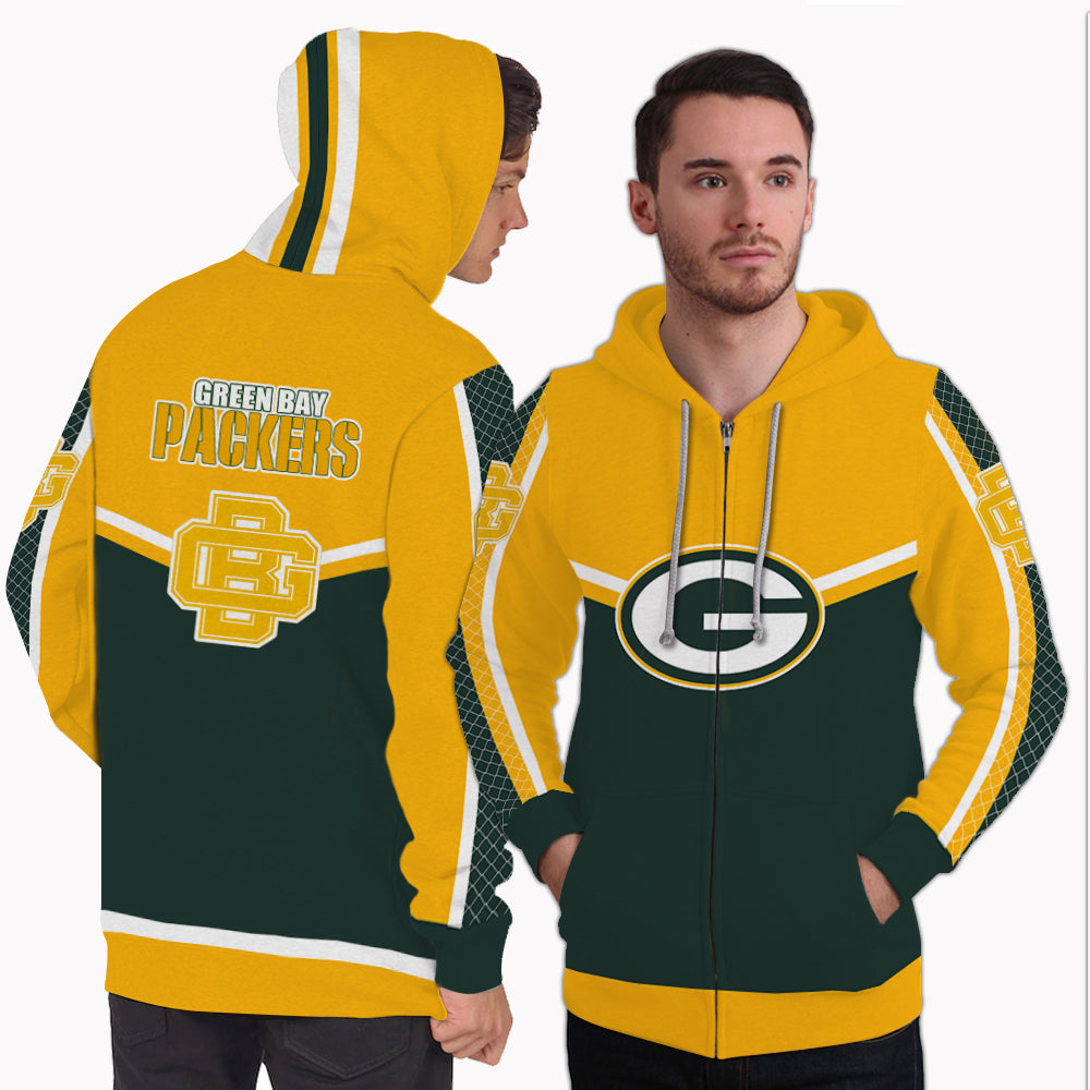 green bay packers zip hoodie