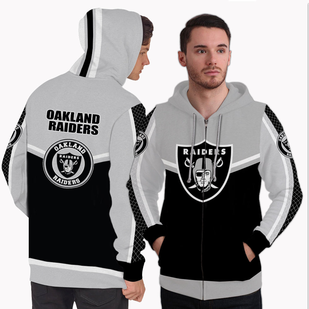 oakland raiders zip hoodie