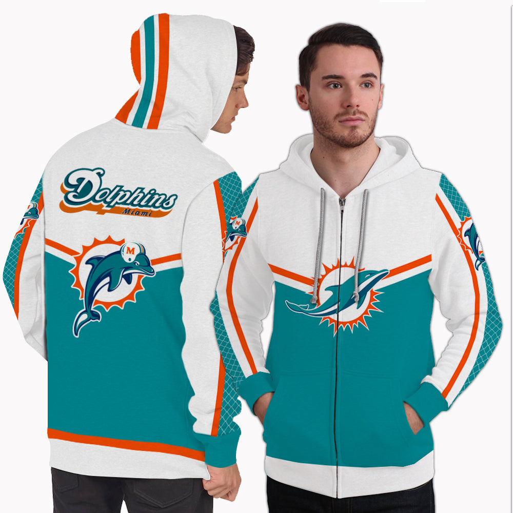 Fitting Miami Dolphins Zip Hoodie 