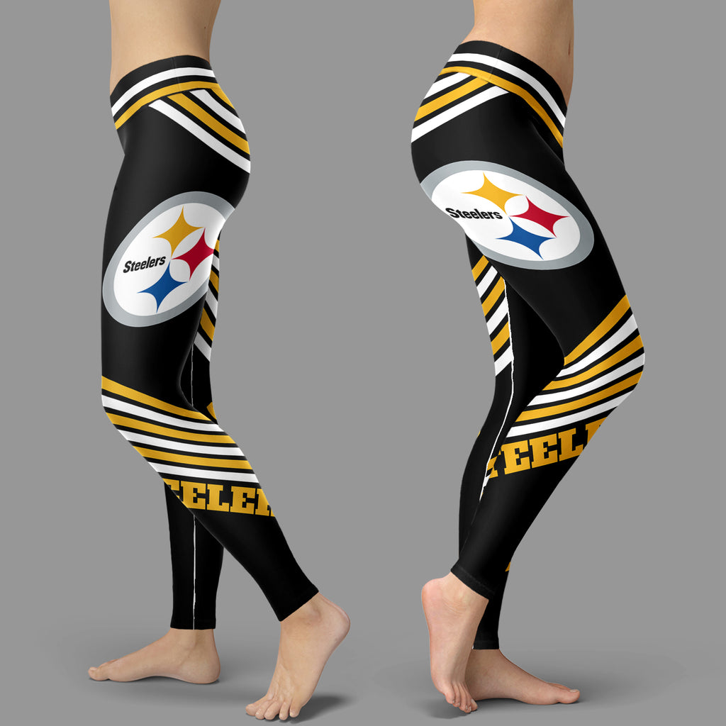 Officially Licensed NFL Women's Streak Legging by Zubaz - Steelers