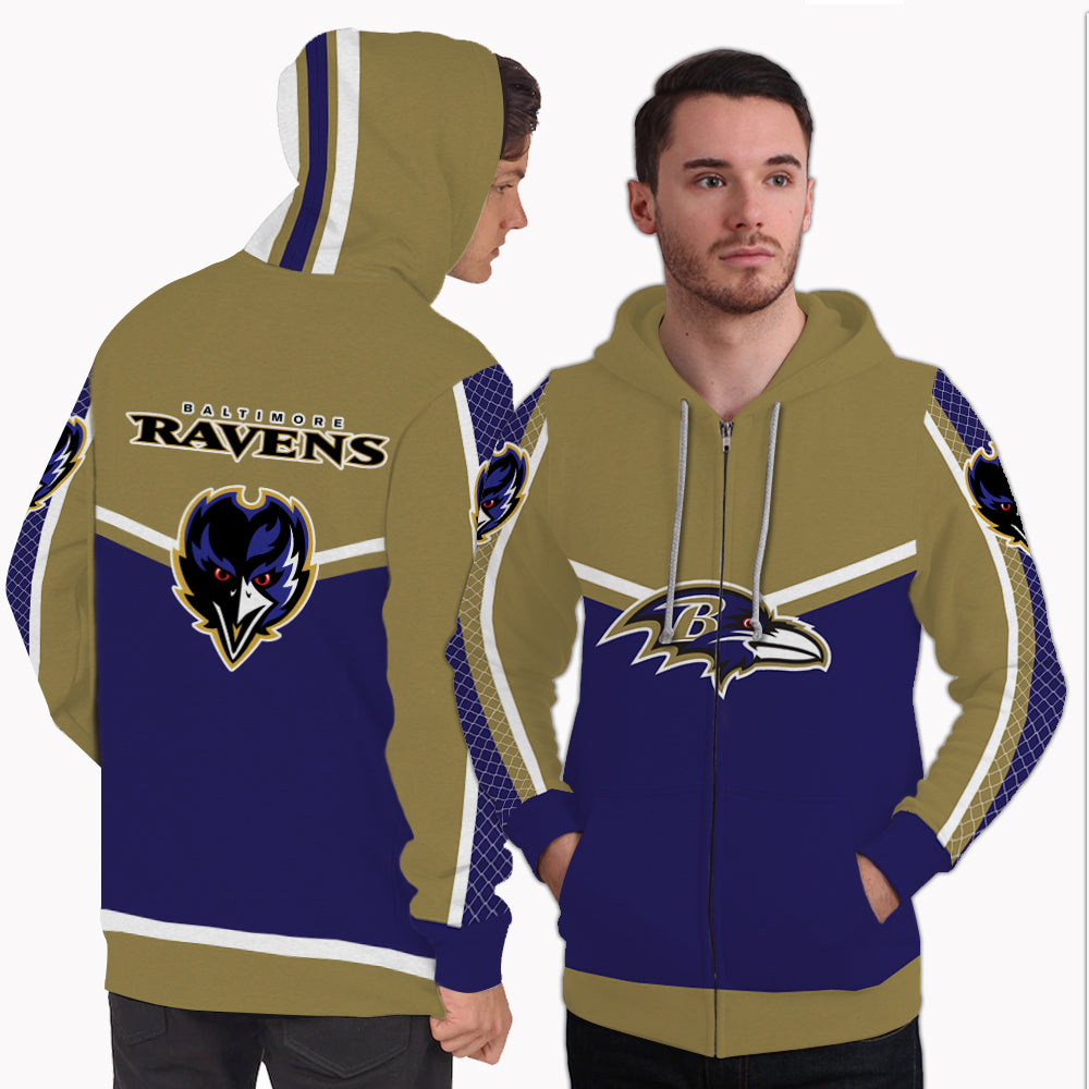 Fitting Baltimore Ravens Zip Hoodie 