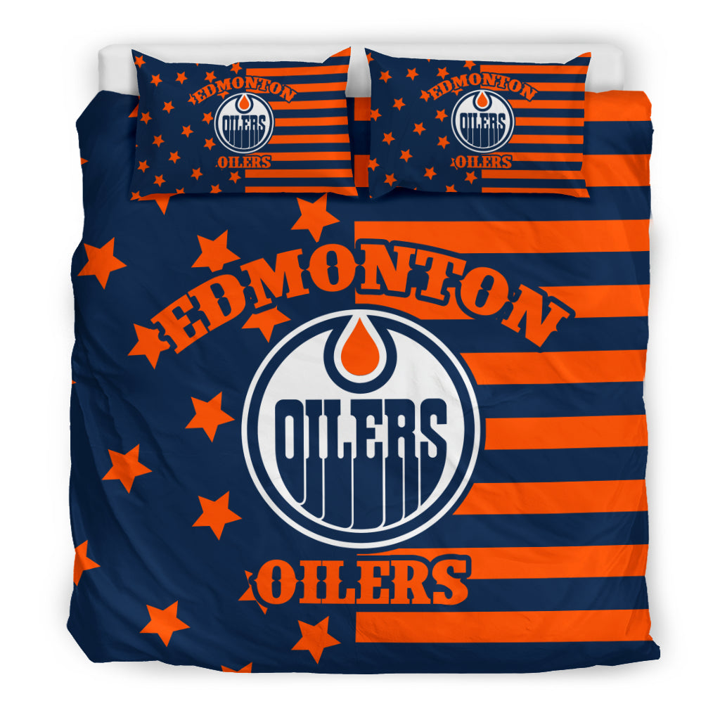 Star Mashup Column Edmonton Oilers Bedding Sets – Best Funny Store