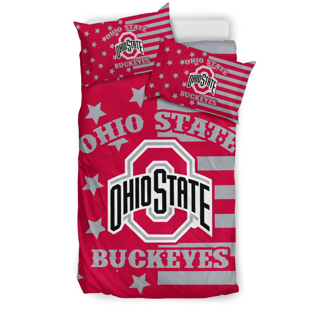 Star Mashup Column Ohio State Buckeyes Bedding Sets Best Funny Store