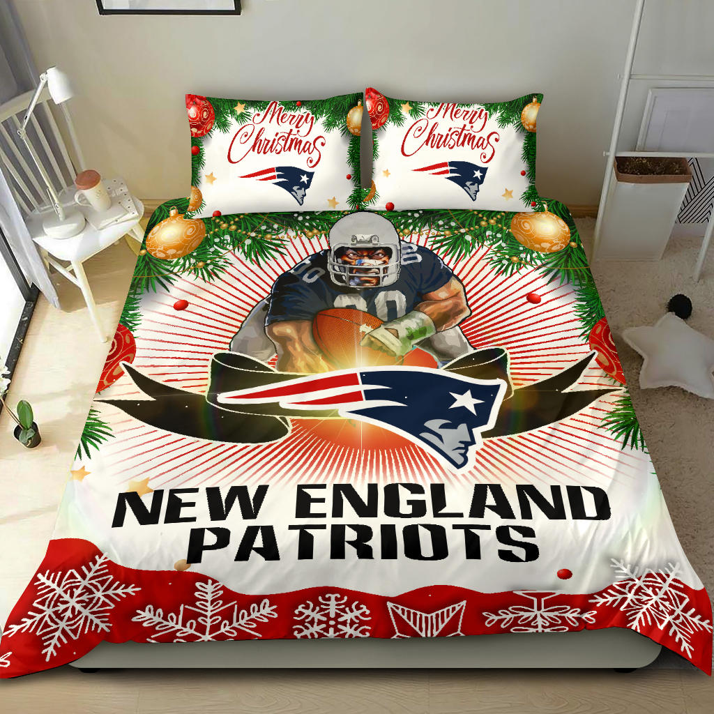 Funny Gift Shop Merry Christmas New England Patriots Bedding Sets