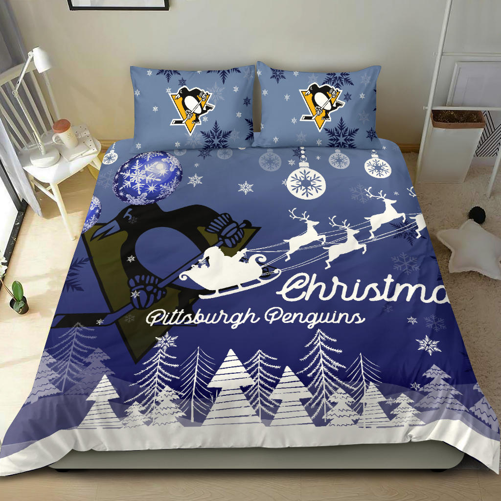 Merry Christmas Gift Pittsburgh Penguins Bedding Sets Pro Shop