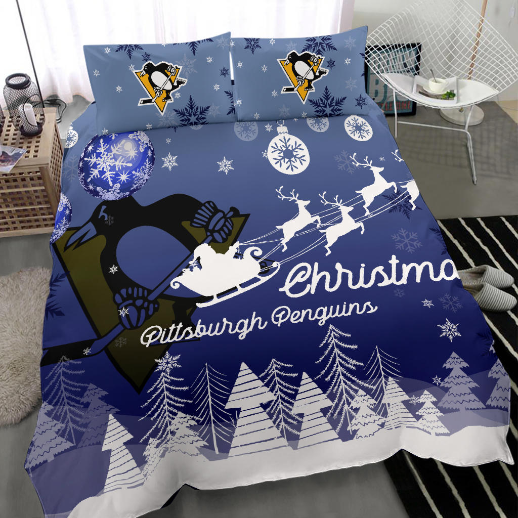 Merry Christmas Gift Pittsburgh Penguins Bedding Sets Pro Shop