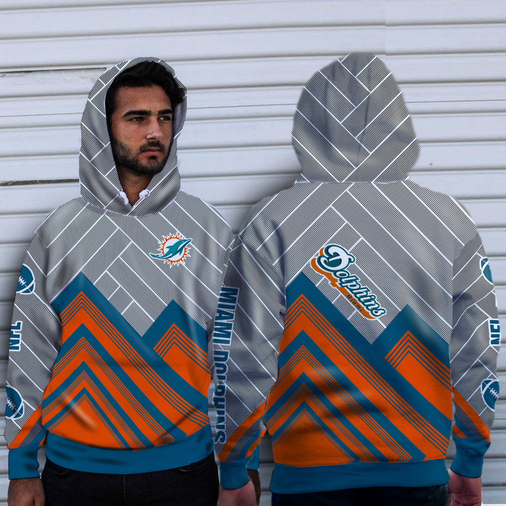 Men's Zubaz Black Miami Dolphins Oxide Raglan Pullover Hoodie