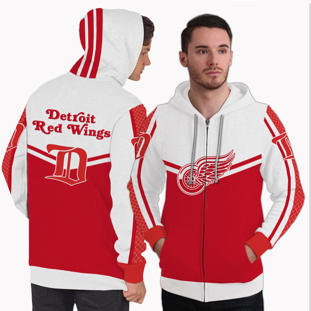 red wings zip hoodie