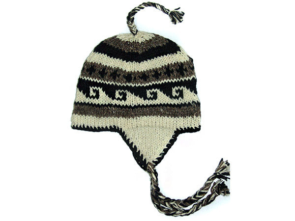 Wave Hand Knitted Tibetan Woolen Winter Hat – Potala Tibetan Store