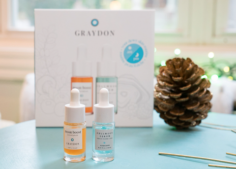 Graydon Skincare Dewy Skin Duo serum bottles and packaging.