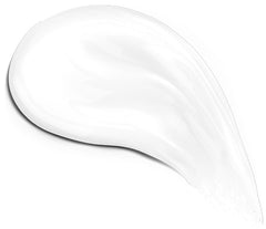 A smear of white-coloured ceramide moisturizing cream against a white background