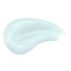 A smear of a white-coloured foaming cleanser against a white background