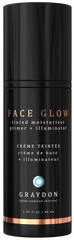 A tinted moisturizing skin primer in a black-coloured bottle against a white background