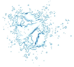A splash of aquamarine-coloured liquid mist against a white background