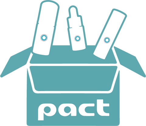 Pact box with Graydon Bottles illustration