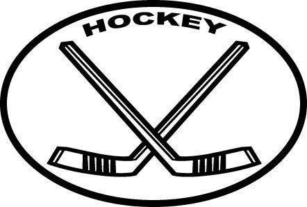 Hockey Sticks White Oval Magnet Baysix