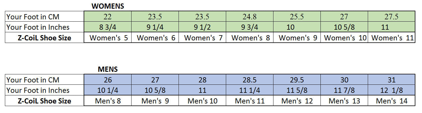 mens 8 to women's shoe size