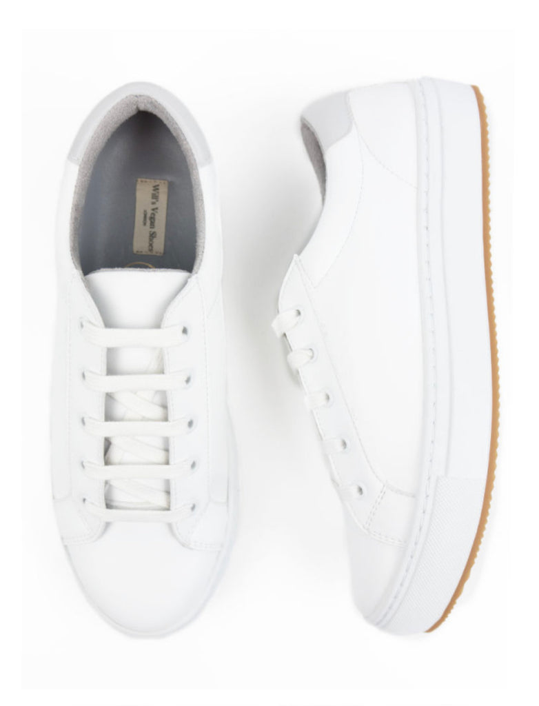 white vegan trainers