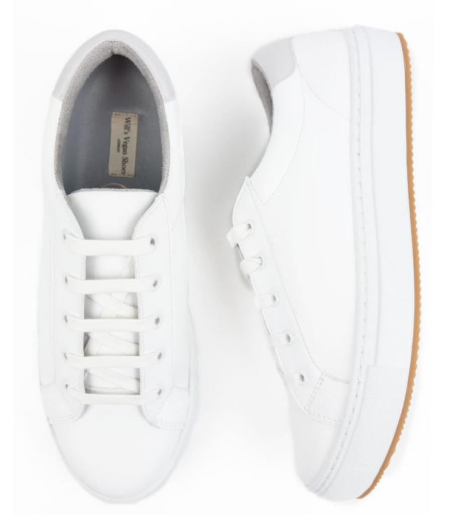 white vegan trainers