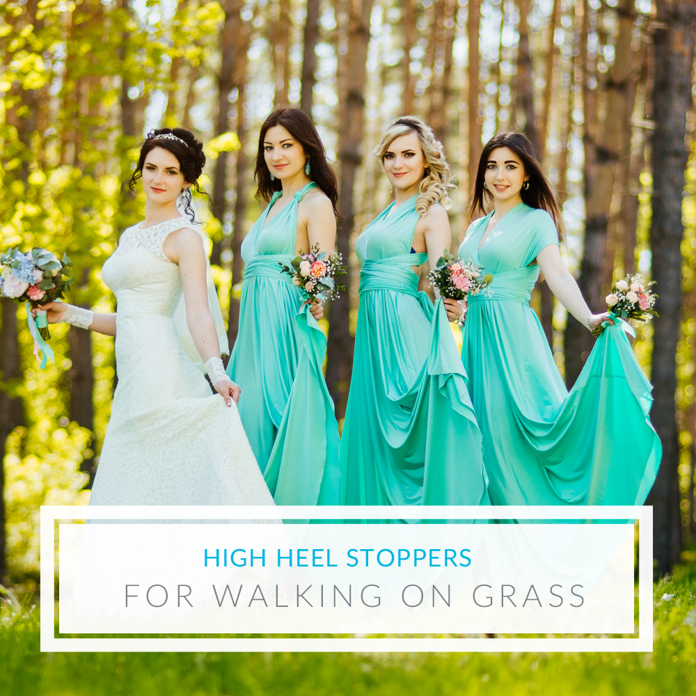 walking on grass in heels for wedding
