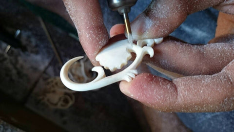 carving bone plug hangers