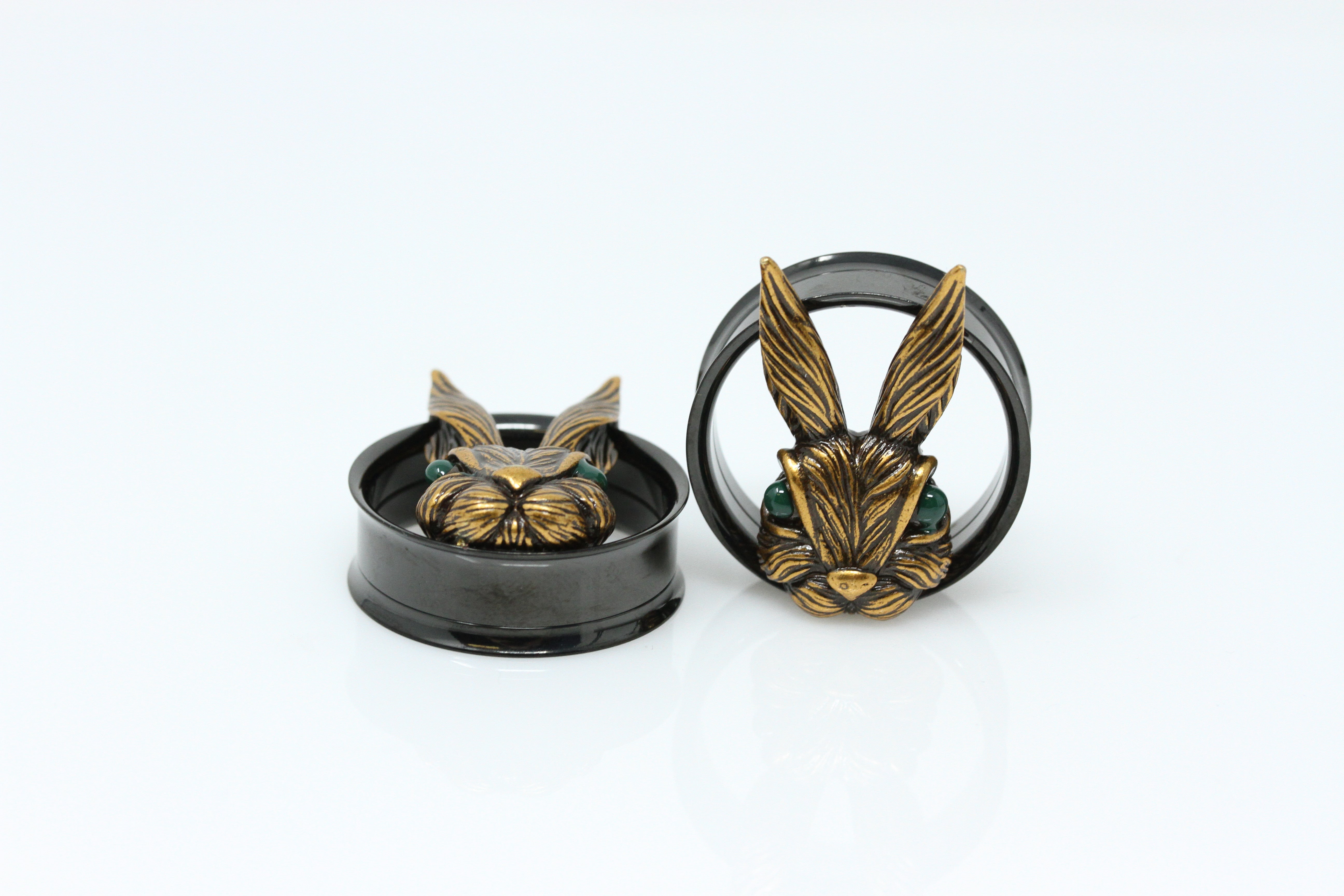 Gold Bunny Bot Stainless Steel Plugs - PSS151