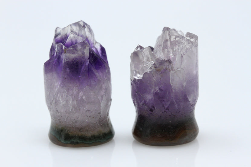 raw amethyst plugs