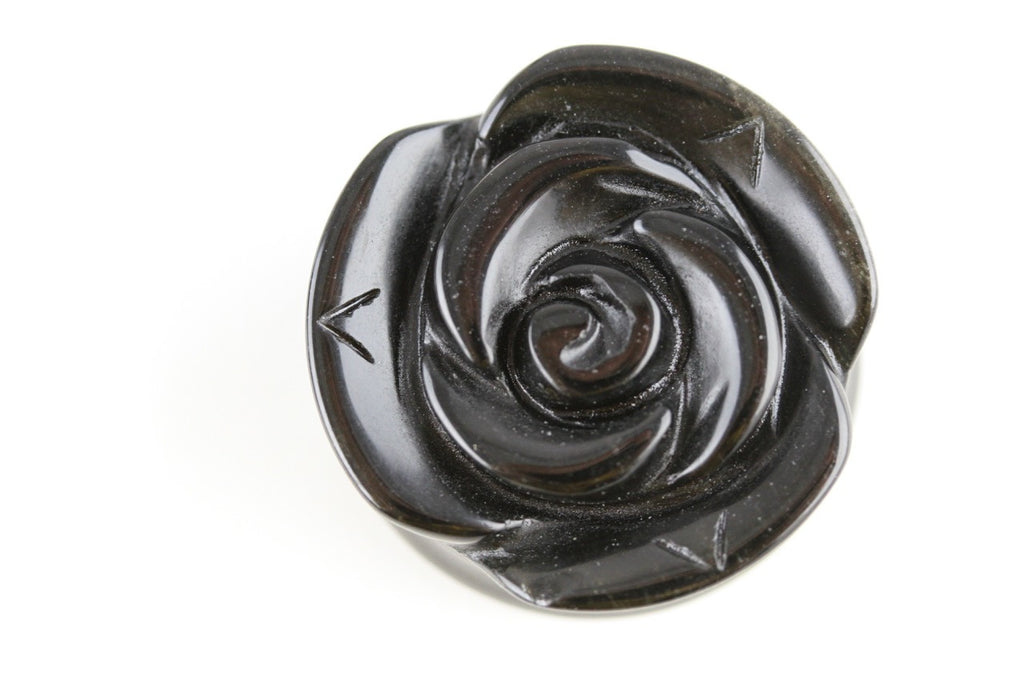 Black Flower Plugs - Glass (Pair) - PB35 – Two Feather Plugs