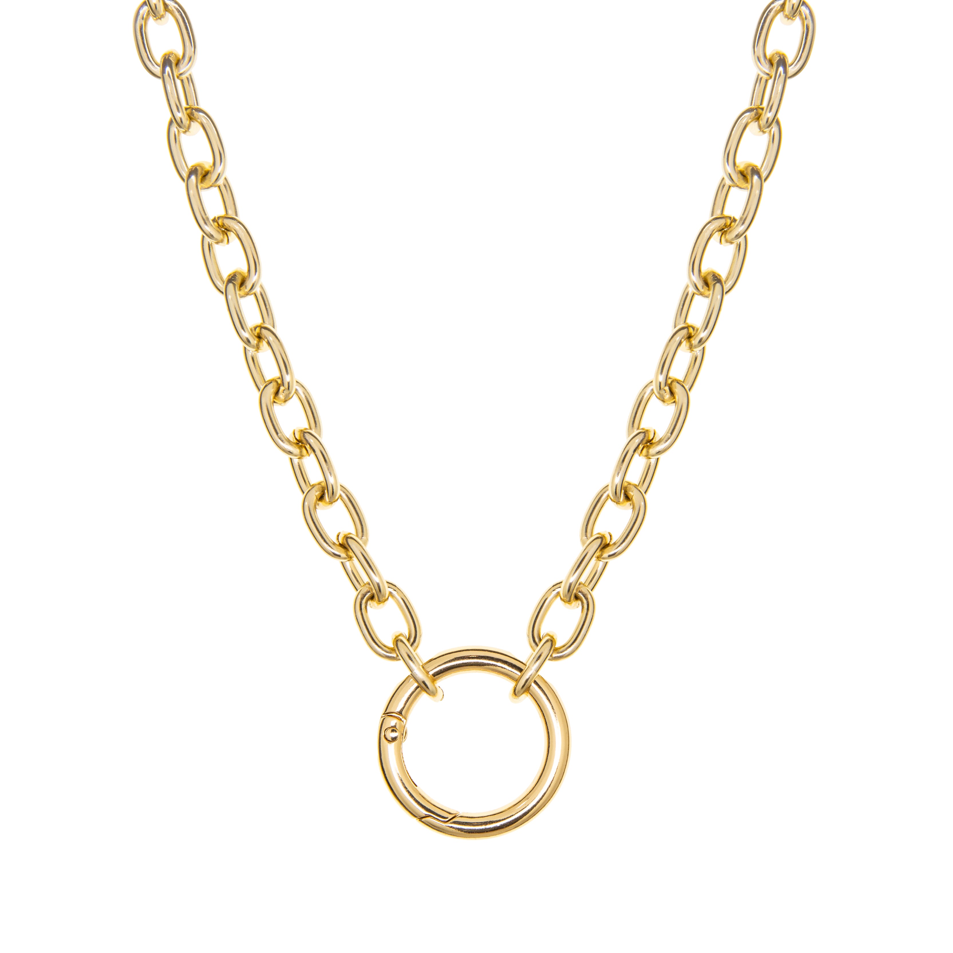 enamel carabiner brass necklace – Marlyn Schiff, LLC