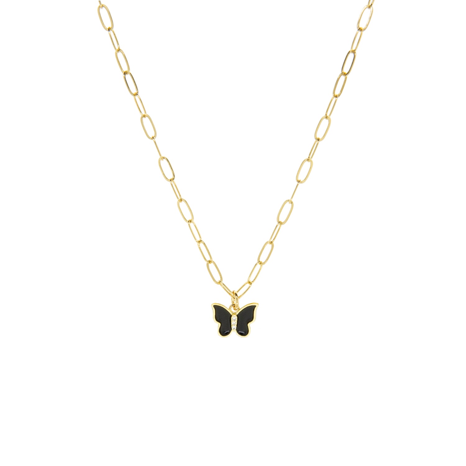 anchor link butterfly clasp necklace – Marlyn Schiff, LLC