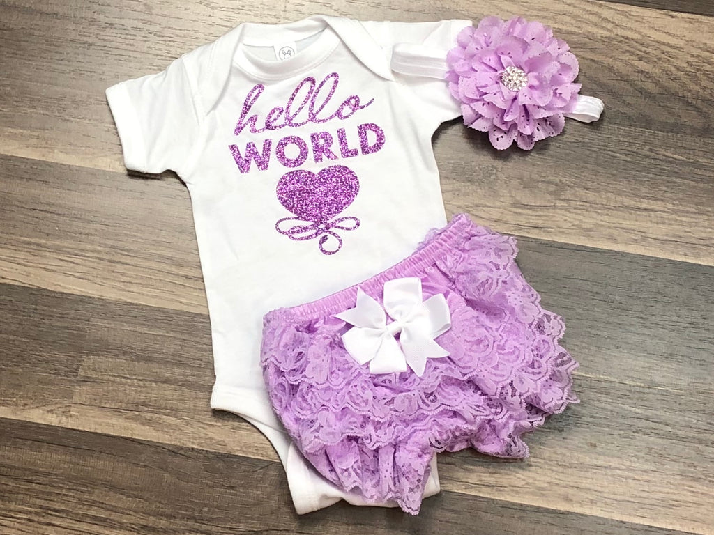 purple infant outfit