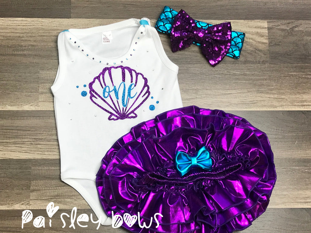 mermaid first birthday onesie