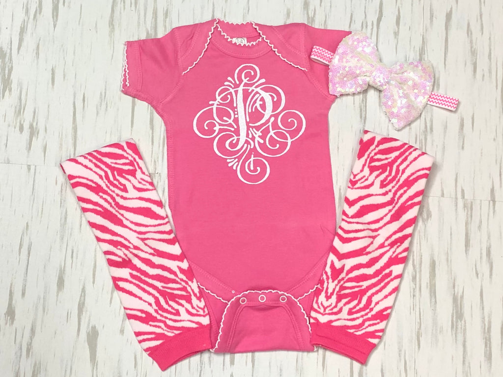 monogram newborn outfit