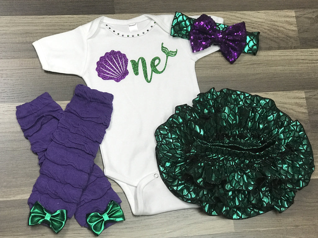 mermaid first birthday onesie