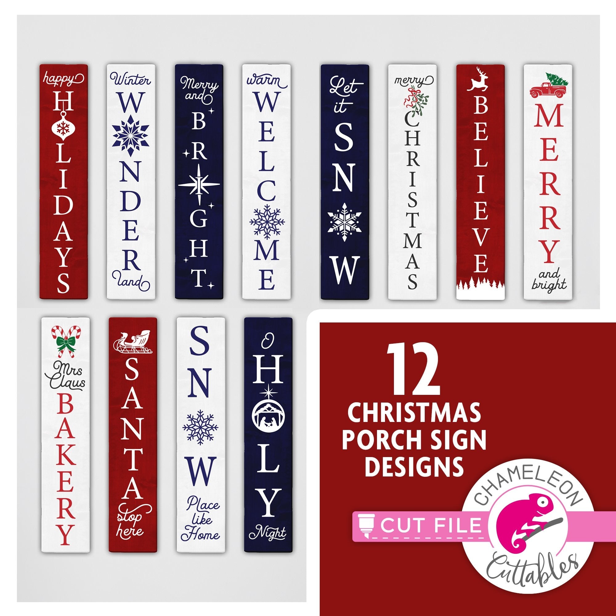 Download 12 Christmas porch sign designs bundle svg png dxf ...