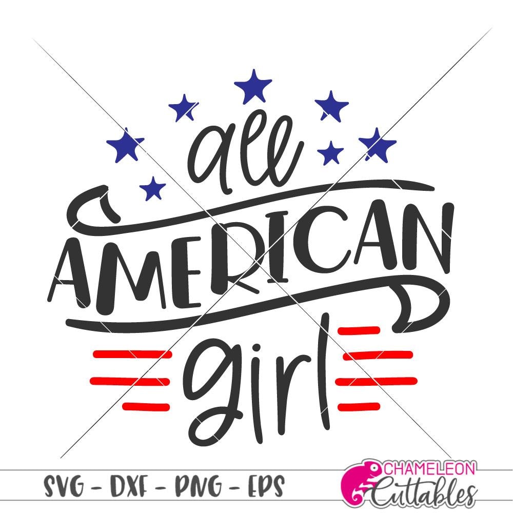 Download All American Girl USA svg png dxf eps | Chameleon ...