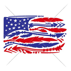 American Flag with Arrows and Feathers svg png dxf eps Chameleon ...