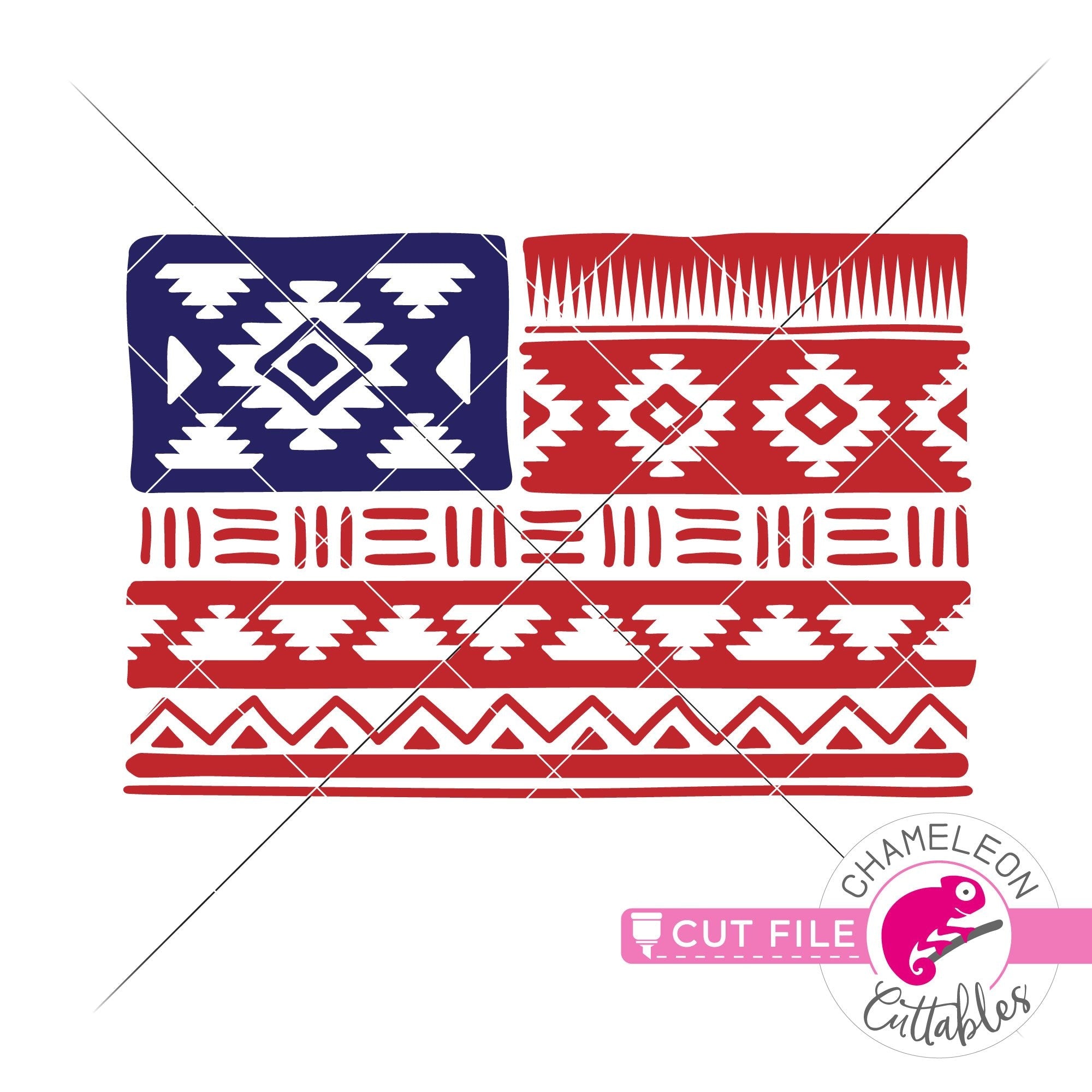 Download Aztec Pattern American Flag Patriotic 4th Of July Svg Png Dxf Eps Jpeg Chameleon Cuttables Llc Chameleon Cuttables Llc