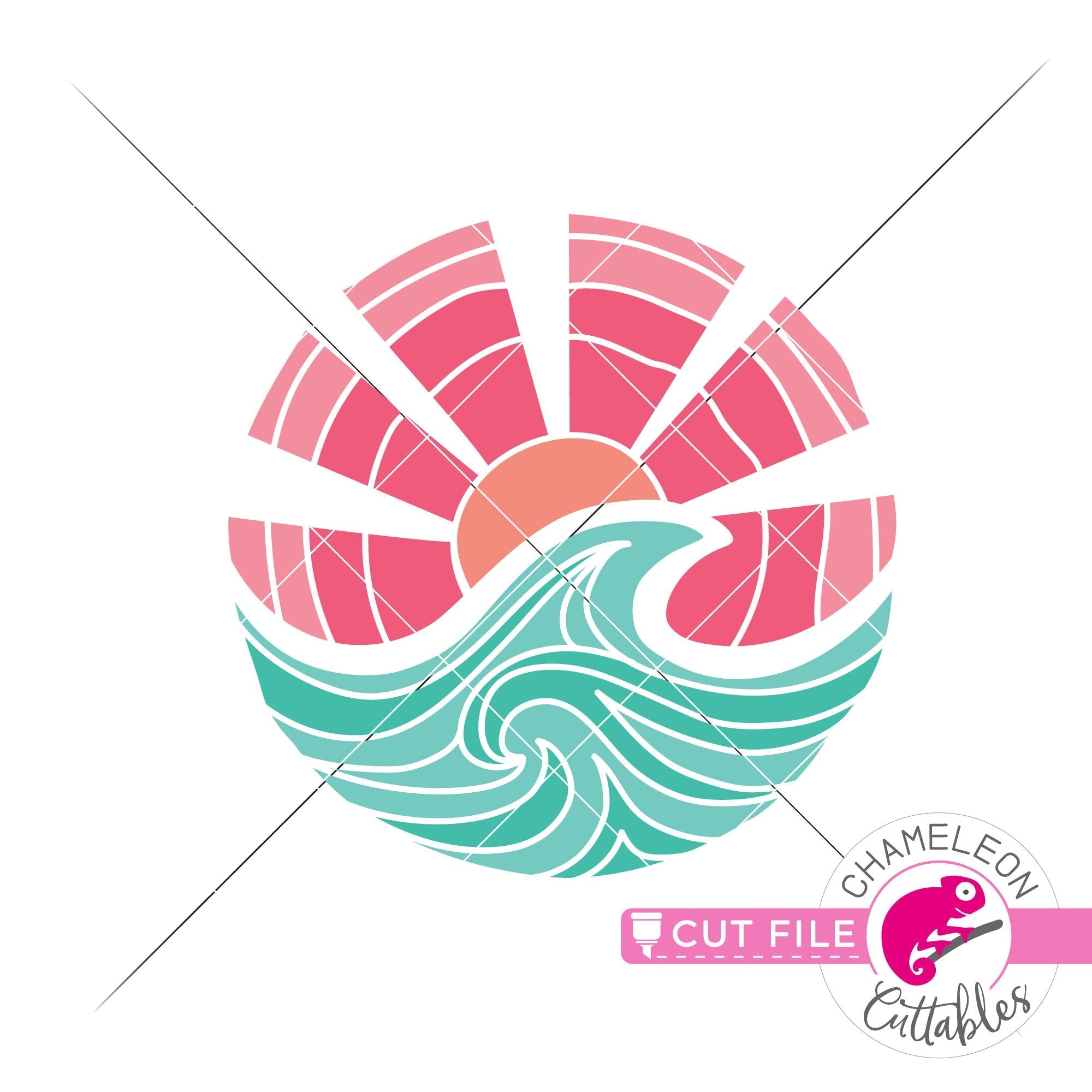 Download Beach Circle Ocean Wave Sun Svg Png Dxf Eps Jpeg Chameleon Cuttables Llc Chameleon Cuttables Llc