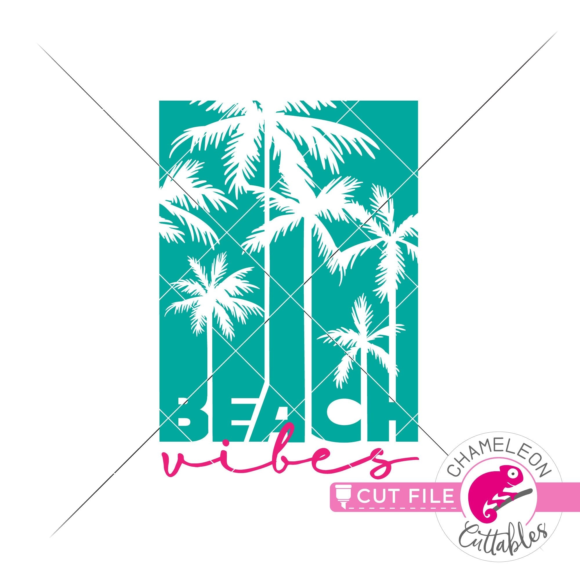 Download Beach vibes palm tree rectangle svg png dxf eps jpeg ...