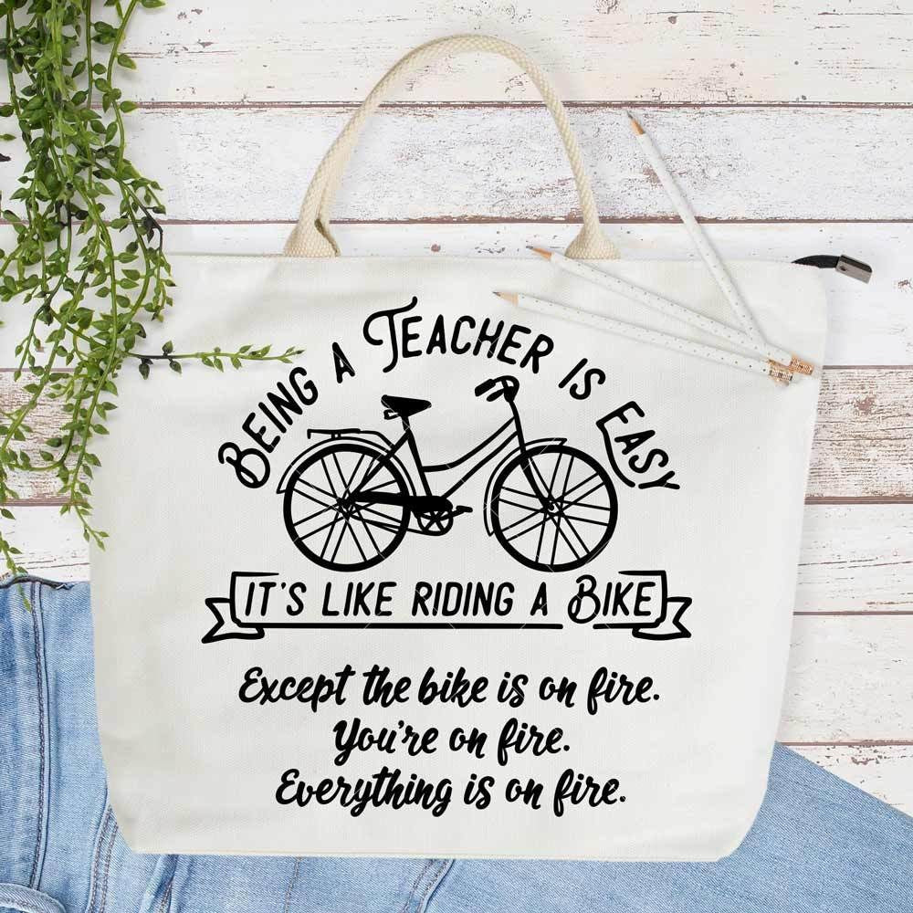 Download Being a Teacher is easy It's like riding a Bike svg png dxf eps | Chameleon Cuttables LLC