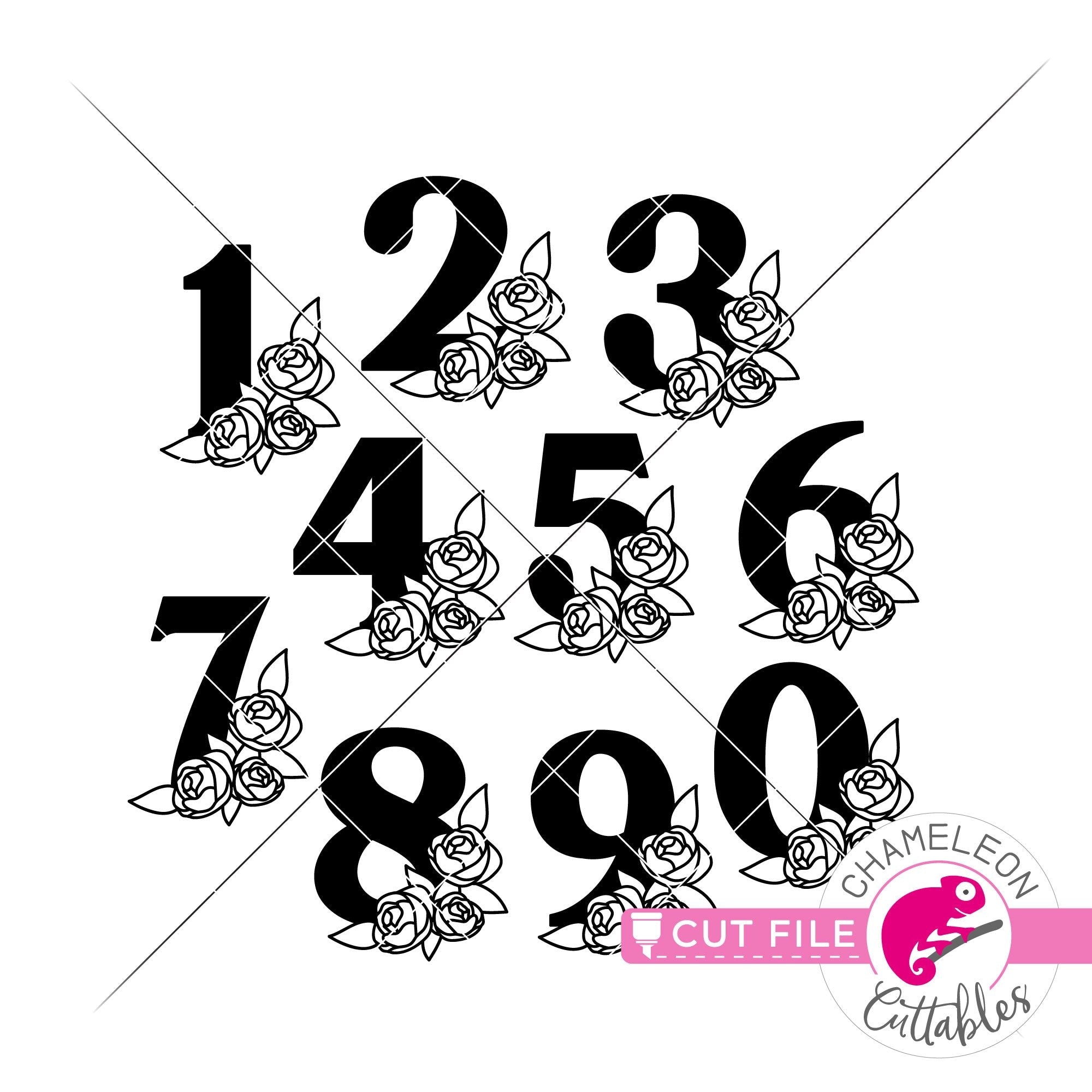 Download Birthday Numbers With Flowers Svg Png Dxf Eps Jpeg Chameleon Cuttables Llc Chameleon Cuttables Llc