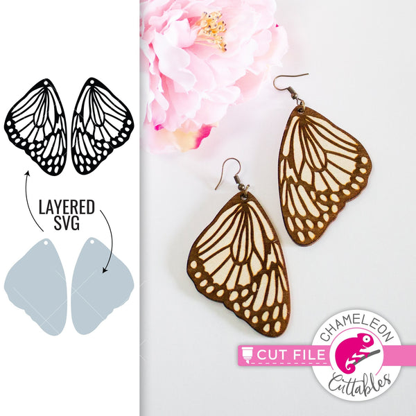 Download Butterfly Earrings Template Svg Png Dxf Eps Jpeg Chameleon Cuttables Llc Chameleon Cuttables Llc