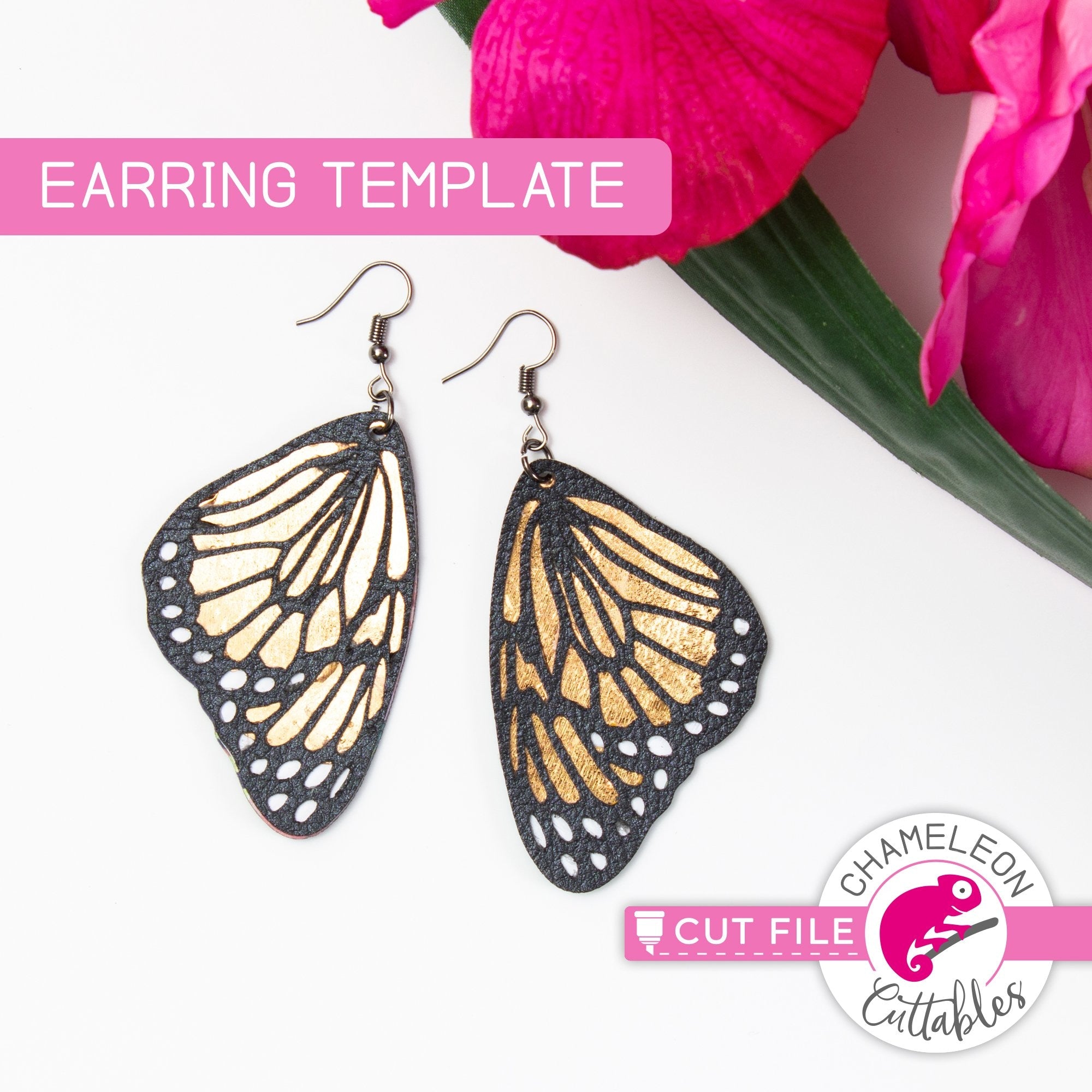 Download Butterfly Wing Earring Template Svg Png Dxf Eps Chameleon Cuttables Llc Chameleon Cuttables Llc