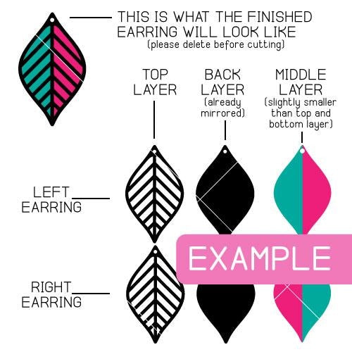 Butterfly Wing Earring Template svg png dxf eps ...