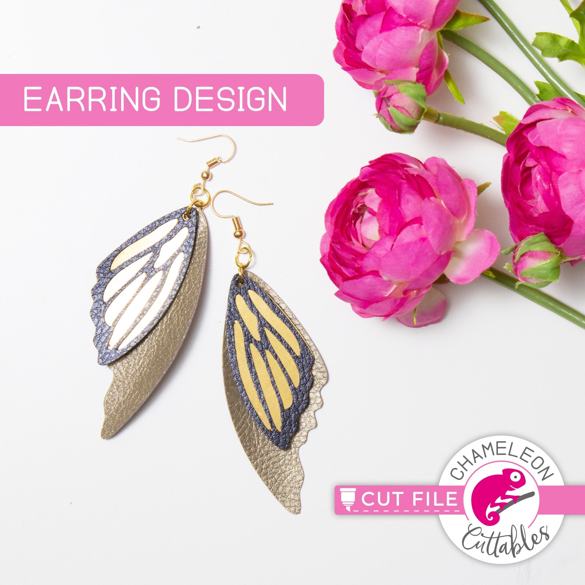 Download Butterfly Wings Earring Template Svg Png Dxf Eps Chameleon Cuttables Llc Chameleon Cuttables Llc