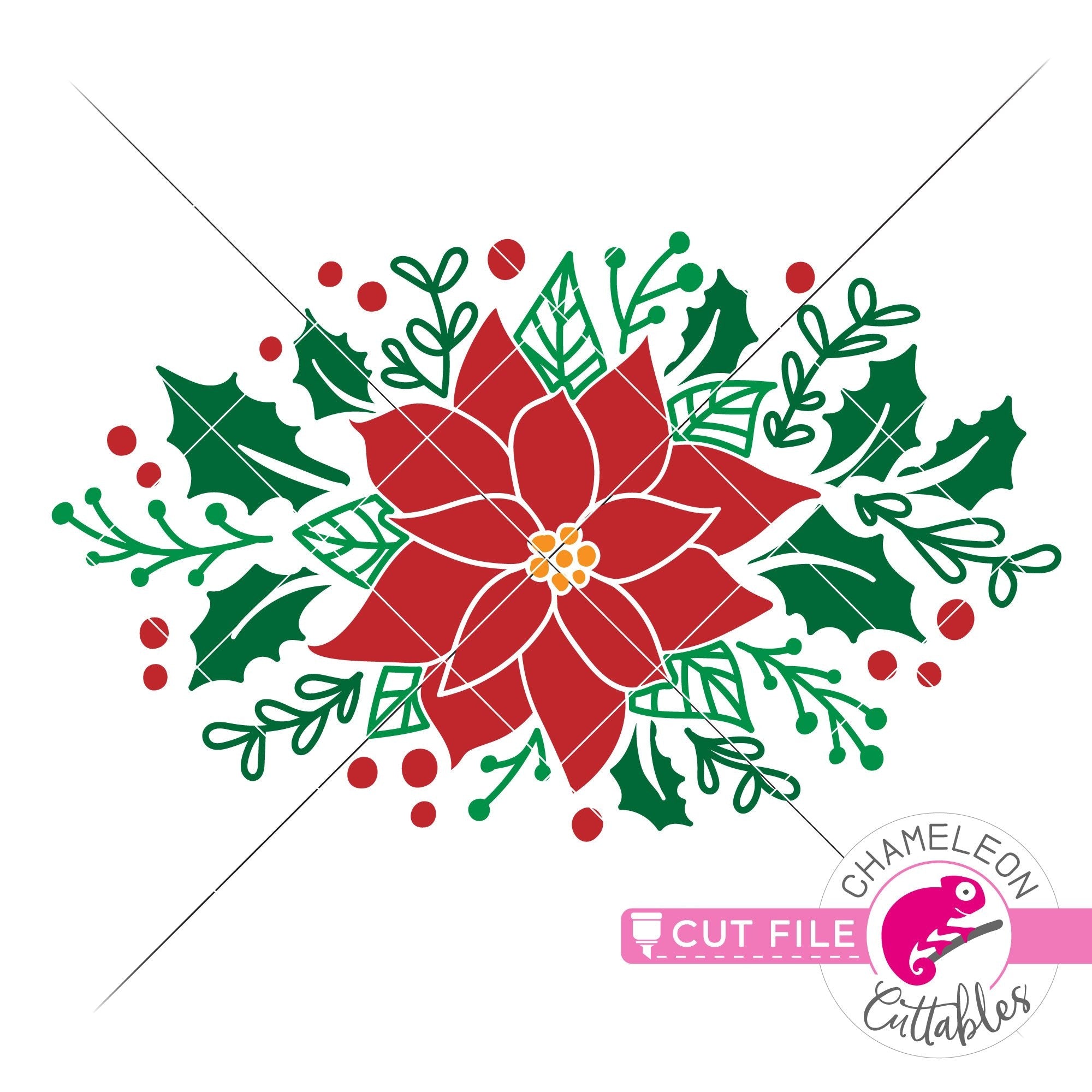 Download Christmas Flower Poinsettia Floral Svg Png Dxf Eps Jpeg Chameleon Cuttables Llc Chameleon Cuttables Llc