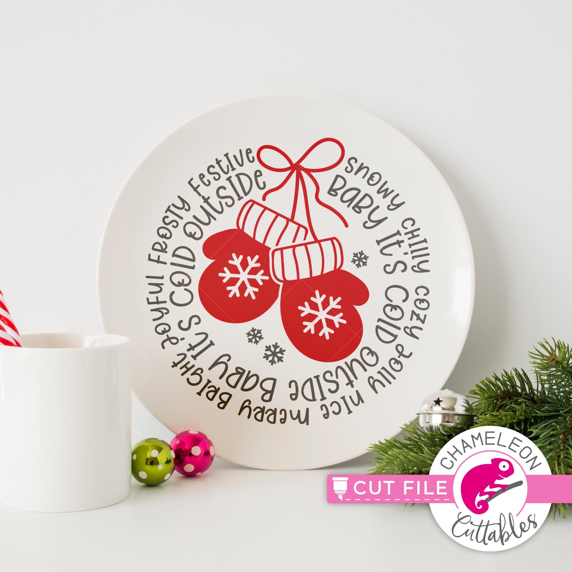 Download Christmas Mittens Word Art Circle Round Svg Png Dxf Eps Jpeg Chameleon Cuttables Llc Chameleon Cuttables Llc