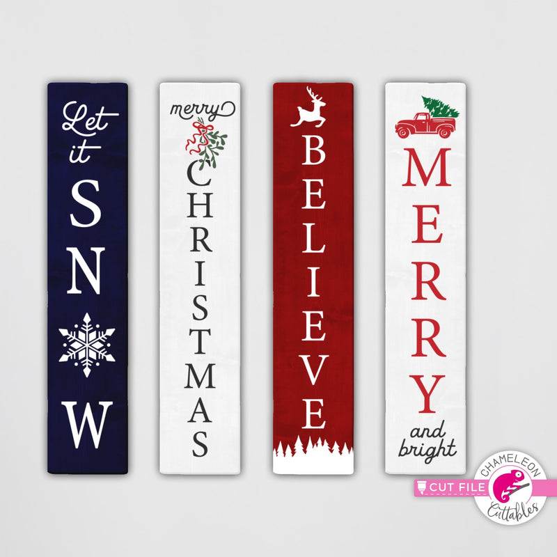 Download Christmas Porch Sign Bundle 1 Vertical Svg Png Dxf Chameleon Cuttables Llc Chameleon Cuttables Llc